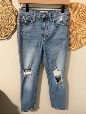Madewell Light Blue Ripped Boyfriend Jeans